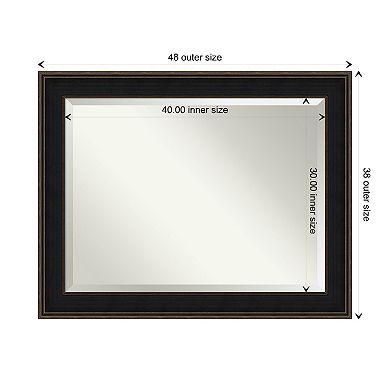Mezzanine Espresso Beveled Wood Bathroom Wall Mirror