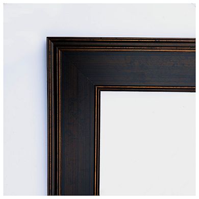 Mezzanine Espresso Beveled Wood Bathroom Wall Mirror