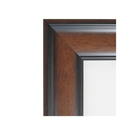Cyprus Walnut Beveled Wood Bathroom Wall Mirror