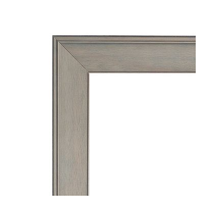 Greywash Beveled Wood Bathroom Wall Mirror