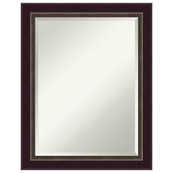 Signore Bronze Beveled Wood Bathroom Wall Mirror