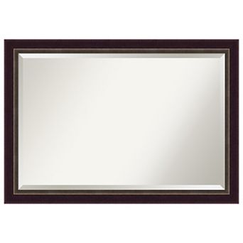 Signore Bronze Beveled Wood Bathroom Wall Mirror