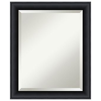 Nero Black Beveled Wood Bathroom Wall Mirror