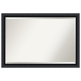 Nero Black Beveled Wood Bathroom Wall Mirror