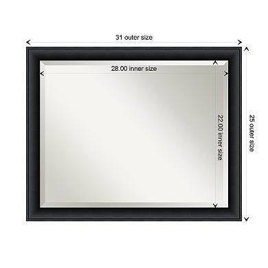 Nero Black Beveled Wood Bathroom Wall Mirror