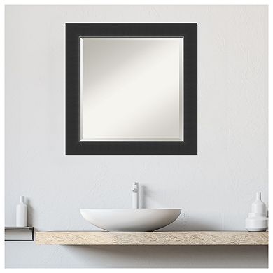Corvino Black Beveled Wood Bathroom Wall Mirror