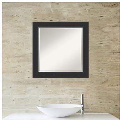 Corvino Black Beveled Wood Bathroom Wall Mirror