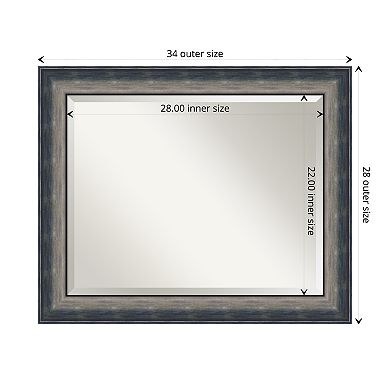 Quicksilver Scoop Beveled Wood Bathroom Wall Mirror