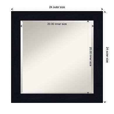 Shiplap Navy Beveled Wood Bathroom Wall Mirror