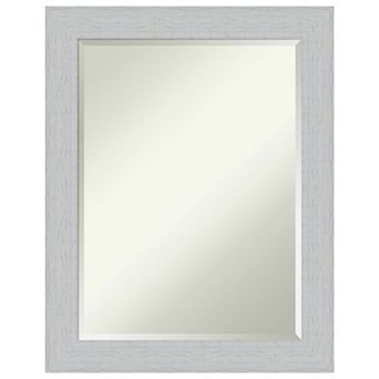 Shiplap White Beveled Wood Bathroom Wall Mirror
