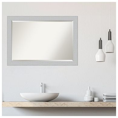 Shiplap White Beveled Wood Bathroom Wall Mirror