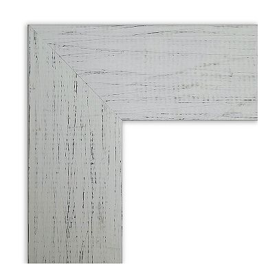Shiplap White Beveled Wood Bathroom Wall Mirror