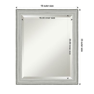 Bel Volto Silver Beveled Wood Bathroom Wall Mirror