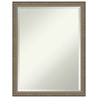 Parisian Silver Beveled Wood Bathroom Wall Mirror
