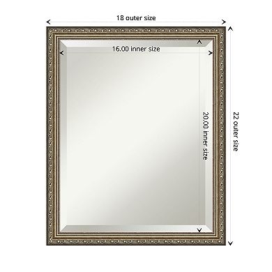 Parisian Silver Beveled Wood Bathroom Wall Mirror