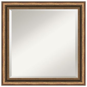 Manhattan Bronze Narrow Beveled Wood Bathroom Wall Mirror