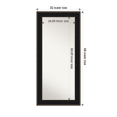 Mezzanine Espresso Wood Full Length Floor Leaner Mirror