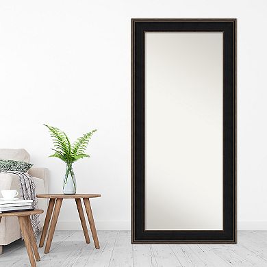 Mezzanine Espresso Wood Full Length Floor Leaner Mirror