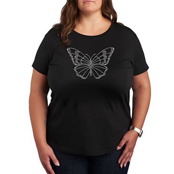 Plus Glitter Butterfly Graphic Tee