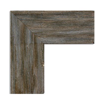 Fencepost Brown Beveled Wood Bathroom Wall Mirror