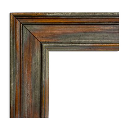 Alexandria Rustic Brown Beveled Wood Bathroom Wall Mirror