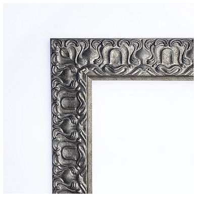 Silver Luxor Beveled Wood Bathroom Wall Mirror
