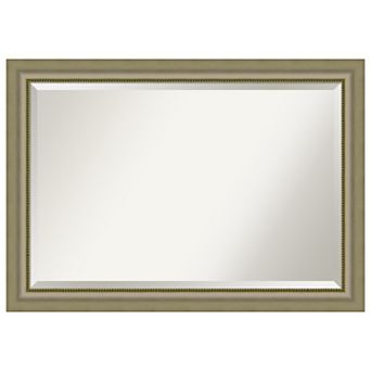 Vegas Silver Beveled Wood Bathroom Wall Mirror