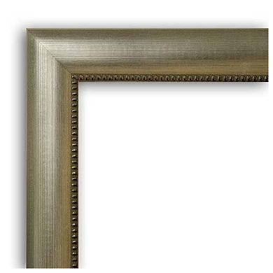 Vegas Silver Beveled Wood Bathroom Wall Mirror