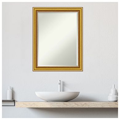 Townhouse Gold Beveled Wood Bathroom Wall Mirror