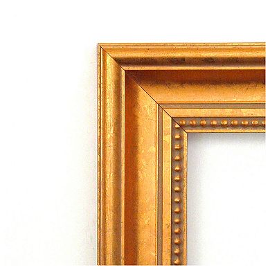 Townhouse Gold Beveled Wood Bathroom Wall Mirror