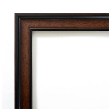 Cyprus Walnut Narrow Beveled Wood Bathroom Wall Mirror