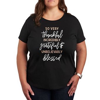 Plus Size So Very Thankful Graphic Tee