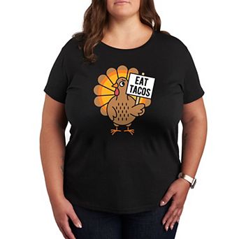 Plus Size Eat Tacos Turkey Graphic Tee