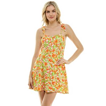 Juniors' Lily Rose Tie Shoulder Molded Cup Skater Dress