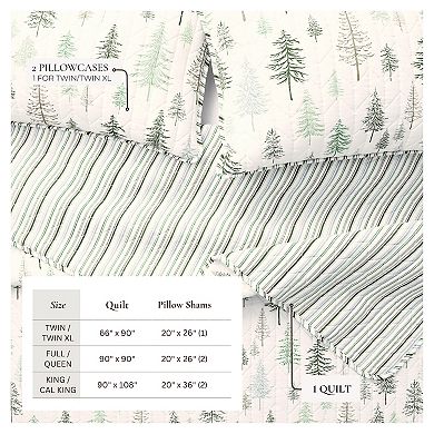 Madelinen® All Season Evergreen Tree Quilt Set