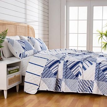 Madelinen® Nautical Striped Reversible Quilt Set with Shams