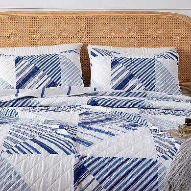 Madelinen® Nautical Striped Reversible Quilt Set with Shams