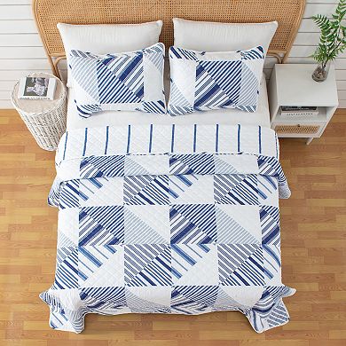 Madelinen® Nautical Striped Reversible Quilt Set with Shams