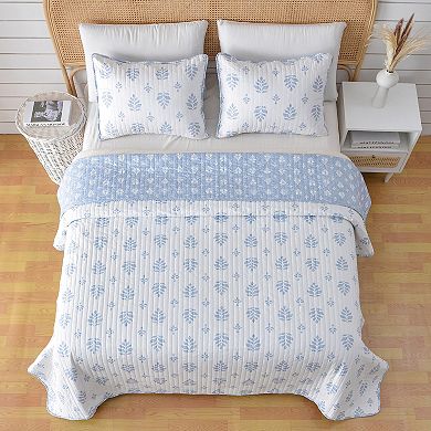 Madelinen® All Season French Floral Reversible Quilt Set with Shams