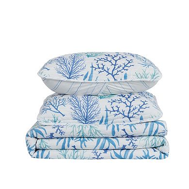 Madelinen® Coastal Watercolor Coral Quilt Set with Shams