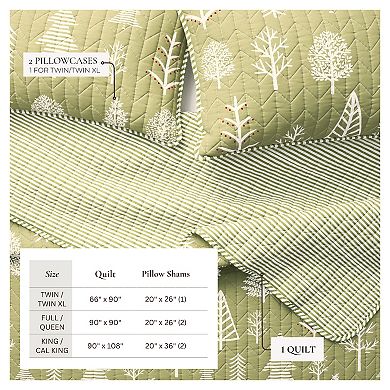 Madelinen® All Season Rustic Forest Reversible Quilt Set with Shams
