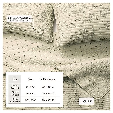Madelinen® All Season Rustic Bear Reversible Quilt Set with Shams
