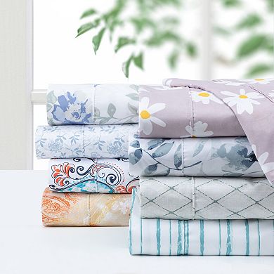 Pointehaven Printed Microfiber Sheet Set