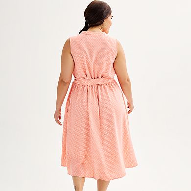 Plus Size Croft & Barrow® Y-Neck Shirt Dress