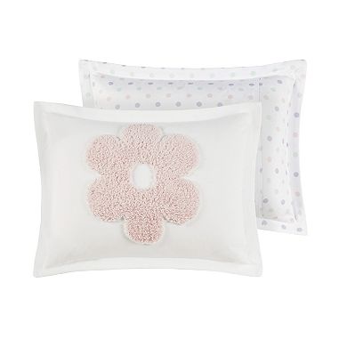 Intelligent Design Madeline Floral Reversible Tufted Chenille Comforter Set with Flower Throw Pillow