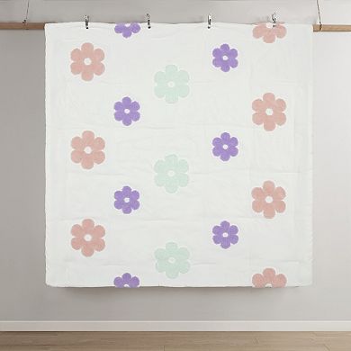 Intelligent Design Madeline Floral Reversible Tufted Chenille Comforter Set with Flower Throw Pillow