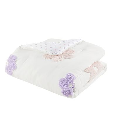 Intelligent Design Madeline Floral Reversible Tufted Chenille Comforter Set with Flower Throw Pillow