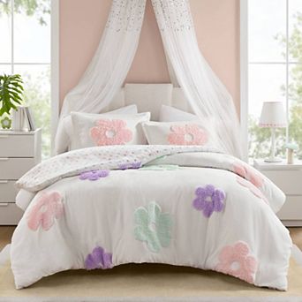 Intelligent Design Madeline Floral Reversible Tufted Chenille Duvet Cover Set