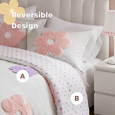 Intelligent Design Madeline Floral Reversible Tufted Chenille Duvet Cover Set