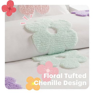 Intelligent Design Madeline Floral Reversible Tufted Chenille Duvet Cover Set
